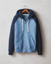 Men's Raglan Colorblock Midweight Full Zip - Riverside Varsity Blue